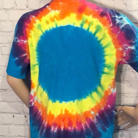 Flux Colorful Tie Dye Tee Shirt Peace Sign - Picture 5 of 9